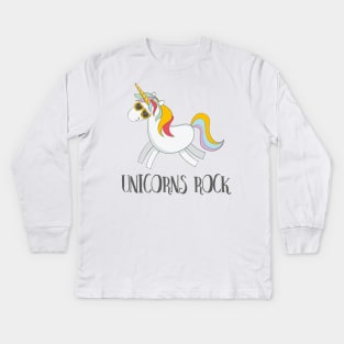 Unicorns Rock! Funny Cute Unicorn Rock Kids Long Sleeve T-Shirt
